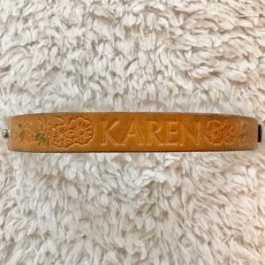 Leather “KAREN” Snap Bracelet - Light Brown